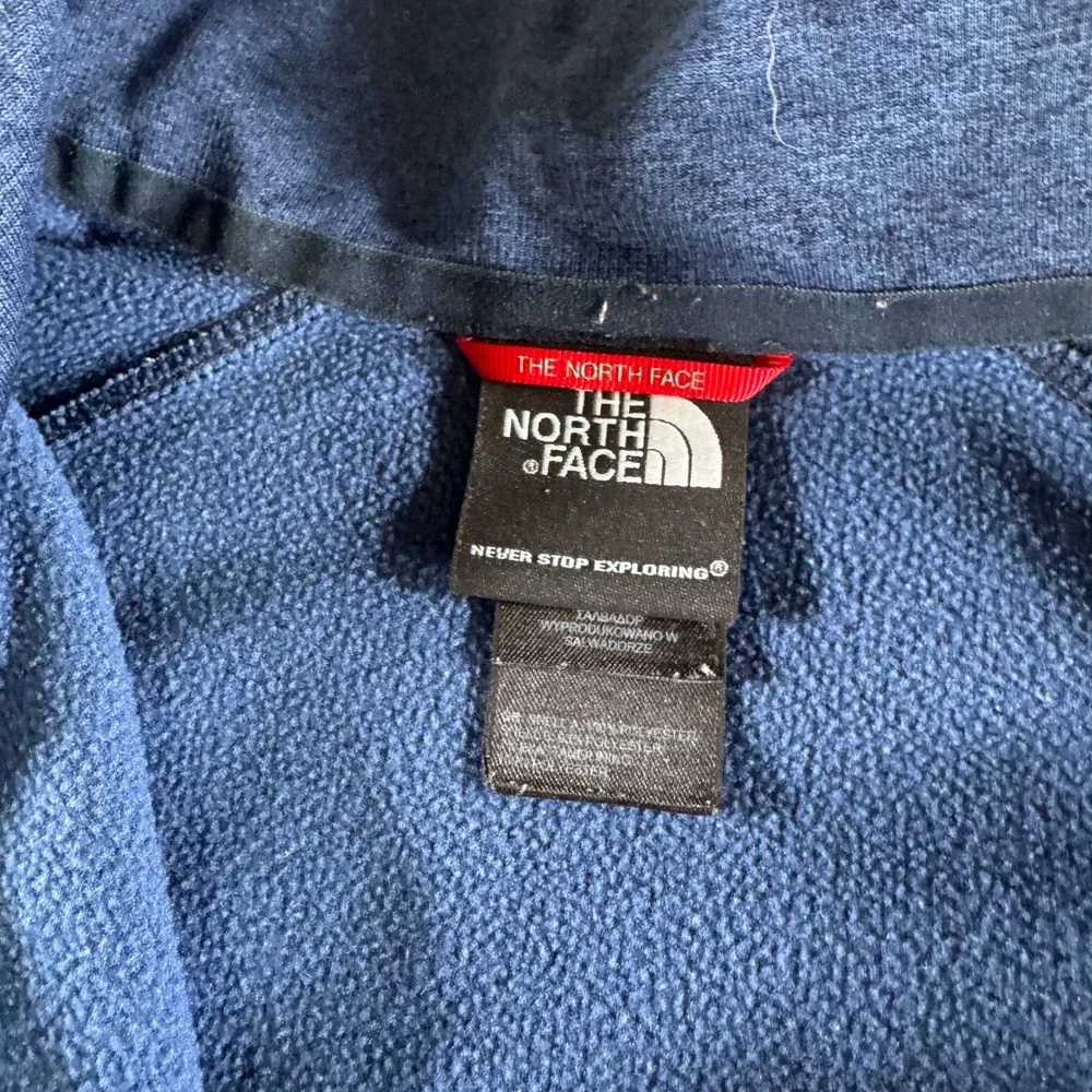 The North Face Men's Pullover 1/4 Zip Sweatshirt‎ Navy Blue Large Stretch Clean